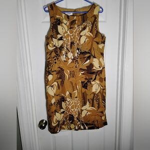 Shift Dress Sleeveless Lined Cotton Talbots 16 Petite